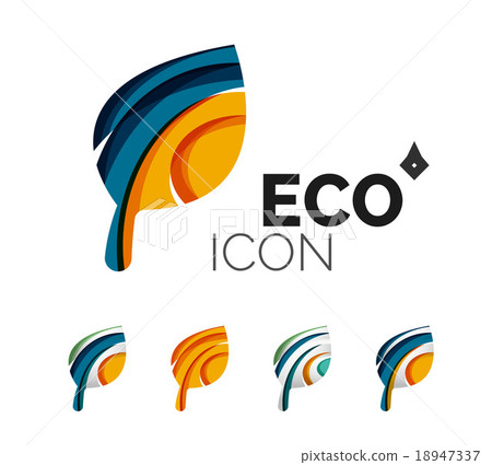 Set of abstract eco leaf icons, business logotype 18947337