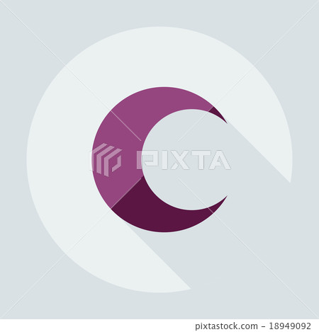 Flat modern design with shadow icons moon 18949092