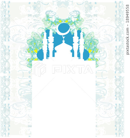 Ramadan background - mosque silhouette vector card 18949558