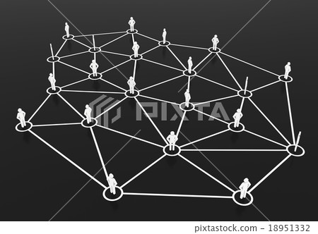 Group of people communicate in the commercial and 18951332