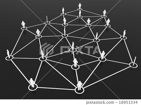 Group of people talking on global social networks 18951334