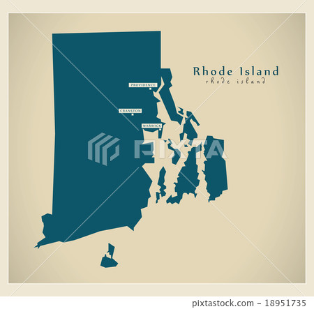 Modern Map - Rhode Island USA 18951735