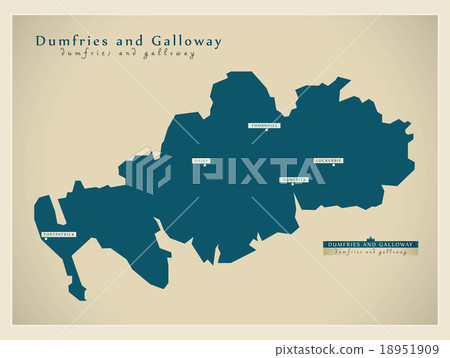 Modern Map - Dumfries and Galloway UK 18951909