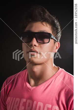 Casual Man  isolated on dark background 18952836
