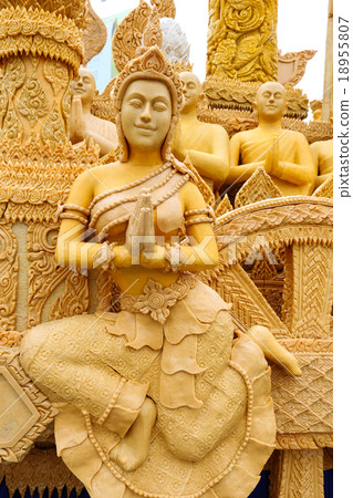 Candle carvings active festival Buddhist Lent Candle carvings active festival Buddhist Lent 18955807