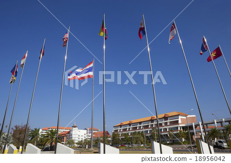 Thailand flag among ASEAN flags Thailand flag among ASEAN flags 18956042
