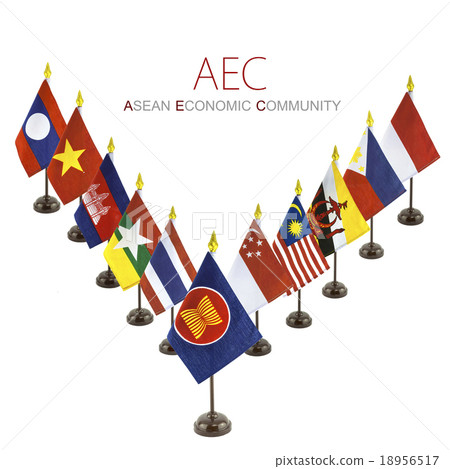 abstract national flags for the AEC countries, v  abstract national flags for the AEC countries, v  18956517
