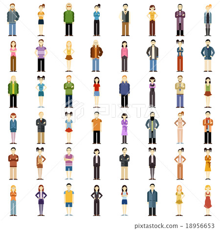 Set of people flat icons Set of people flat icons 18956653