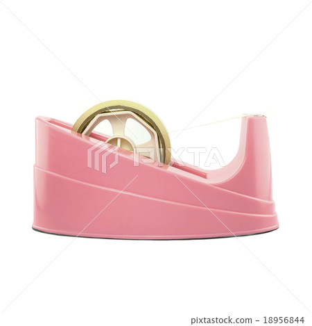 clear scotch tape role installed on pink base 18956844