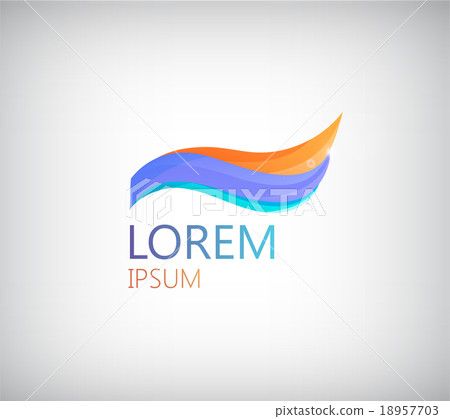Vector abstract wavy 3 colors logo, icon isolated 18957703