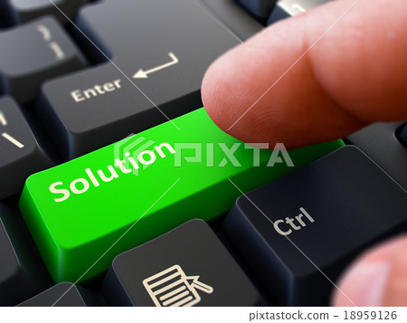 Solution - Written on Green Keyboard Key. Solution - Written on Green Keyboard Key. 18959126
