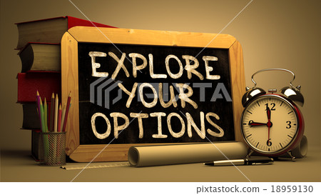 Explore Your Options. Motivational Quote on - Stock Illustration
