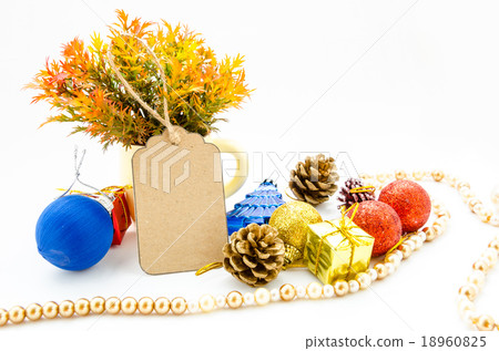 Blank tag paper and decoration christmas. 18960825