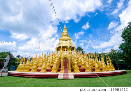 Golden pagoda at Wat pa sawang boon temple. 18961412