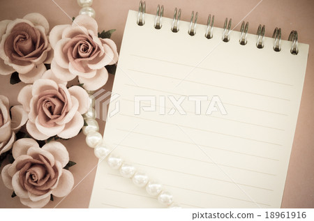 Blank note diary with rose. Blank note diary with rose. 18961916