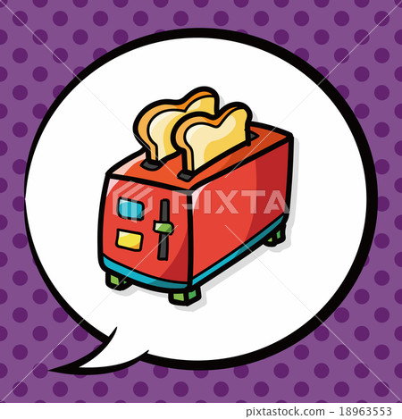 Toaster color doodle, speech bubble 18963553