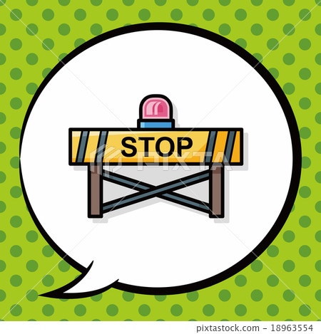 stop sign safety barriers doodle, speech bubble stop sign safety barriers doodle, speech bubble 18963554
