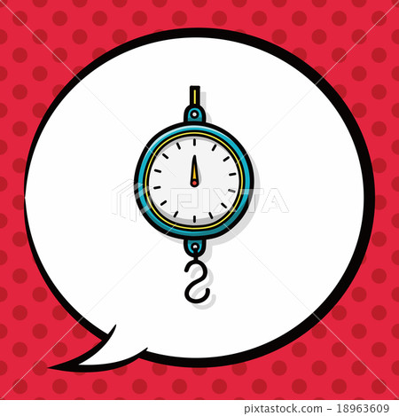 Fishing weighing doodle, speech bubble 18963609