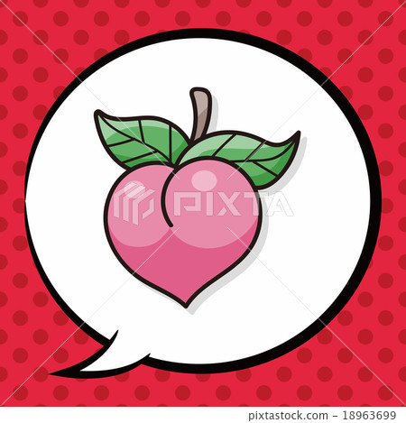 fruits peach doodle, speech bubble fruits peach doodle, speech bubble 18963699