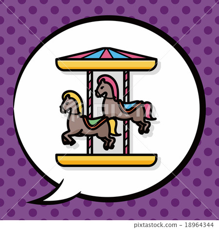 图库插图 merry-go-round doodle speech bubble