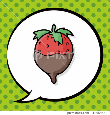 strawberry doodle, speech bubble 18964530