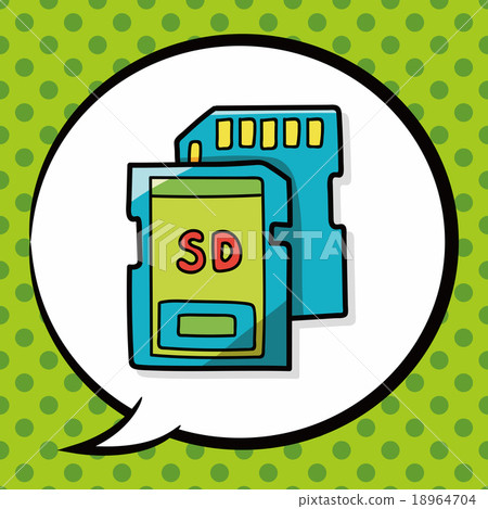 SD card doodle, speech bubble SD card doodle, speech bubble 18964704