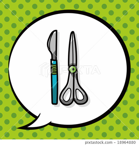 Scalpel color doodle, speech bubble Scalpel color doodle, speech bubble 18964880
