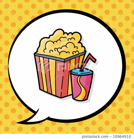 popcorn doodle, speech bubble 18964918