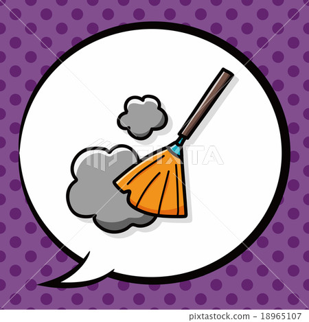 broom doodle, speech bubble 18965107