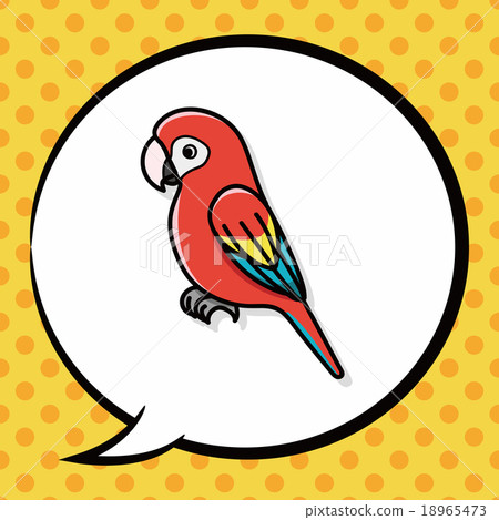 Parrot doodle, speech bubble Parrot doodle, speech bubble 18965473