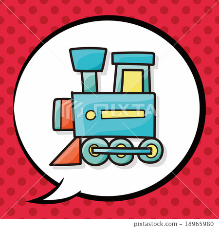 toy train doodle, speech bubble 18965980