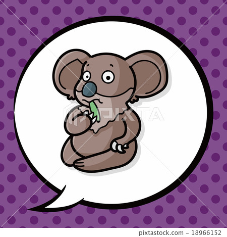 animal koala doodle, speech bubble 18966152