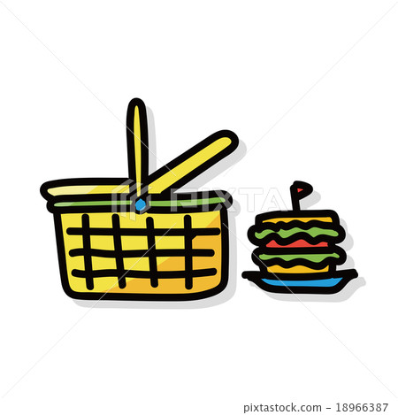 shopping basket color doodle shopping basket color doodle 18966387