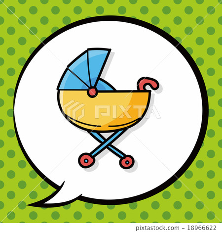 Baby carriages doodle, speech bubble Baby carriages doodle, speech bubble 18966622
