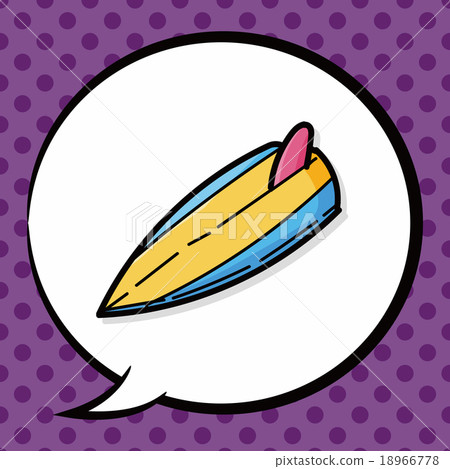 surf board color doodle, speech bubble 18966778