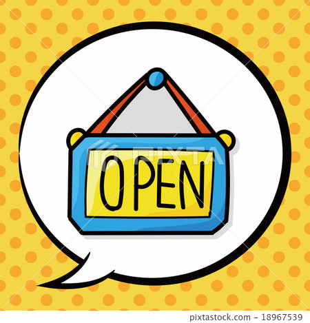open sign color doodle, speech bubble open sign color doodle, speech bubble 18967539