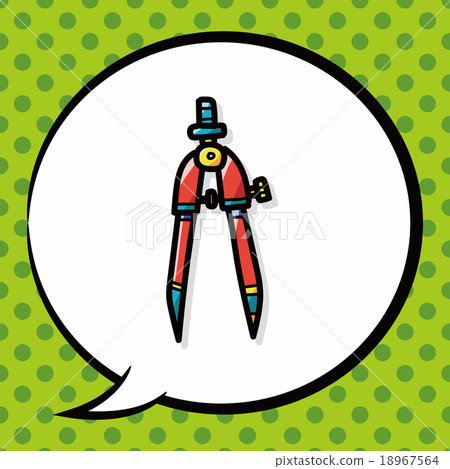 Compasses color doodle, speech bubble 18967564
