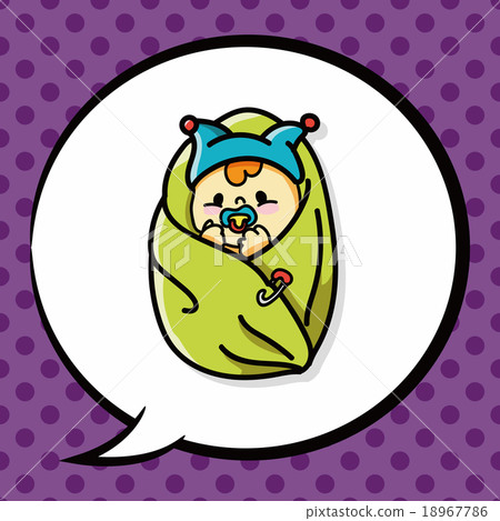Baby doodle, speech bubble Baby doodle, speech bubble 18967786