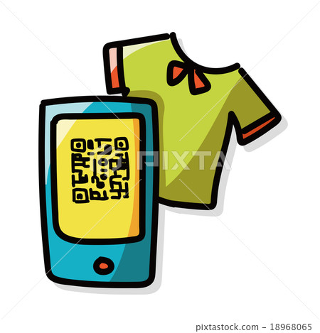 cell phone shopping doodle 18968065