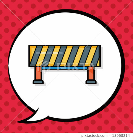 stop sign safety barriers doodle, speech bubble 18968214