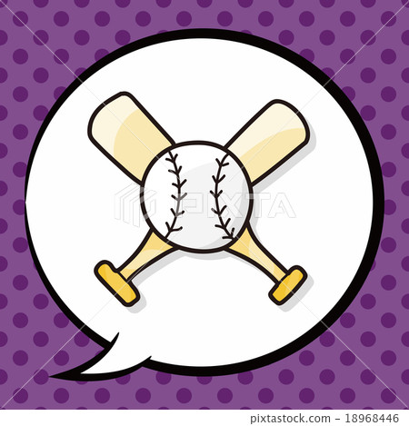 baseball doodle, speech bubble 18968446