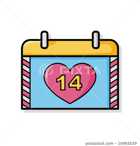 valentines calendar doodle 18968839