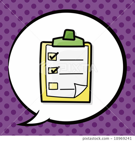 check list color doodle, speech bubble 18969241