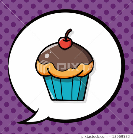 cake doodle, speech bubble 18969583