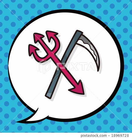 Halloween weapon doodle, speech bubble Halloween weapon doodle, speech bubble 18969728