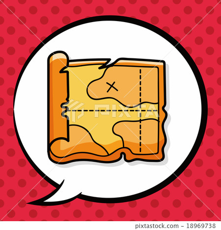 treasure map doodle, speech bubble treasure map doodle, speech bubble 18969738