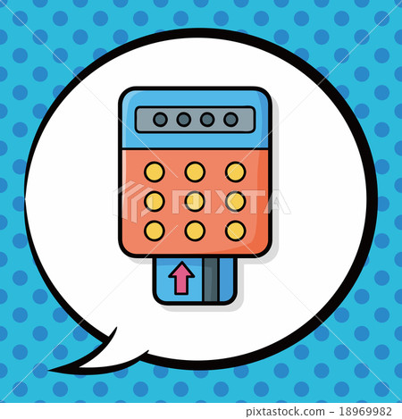 Credit card machine doodle, speech bubble Credit card machine doodle, speech bubble 18969982
