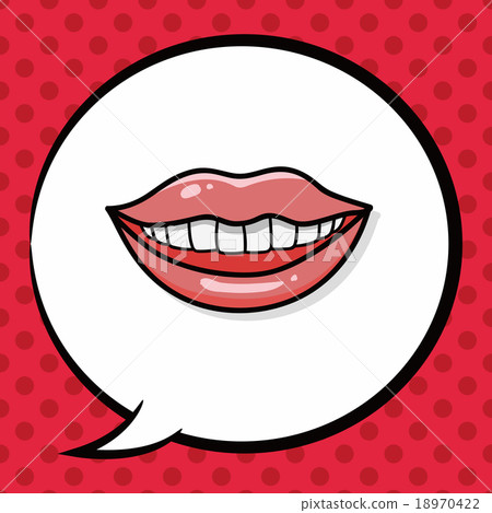 lips doodle, speech bubble 18970422