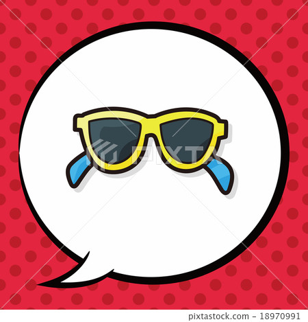 sun glasses color doodle, speech bubble 18970991