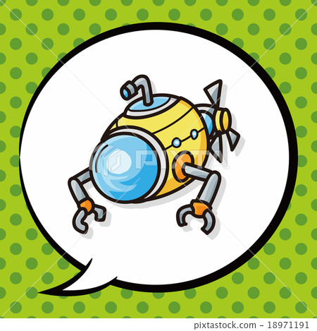 submarine doodle, speech bubble 18971191